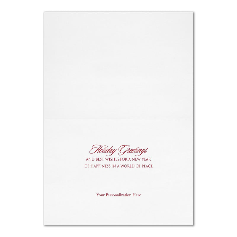 "American Path" Holiday Card w/ Gold Lined White Envelope, 100/BX