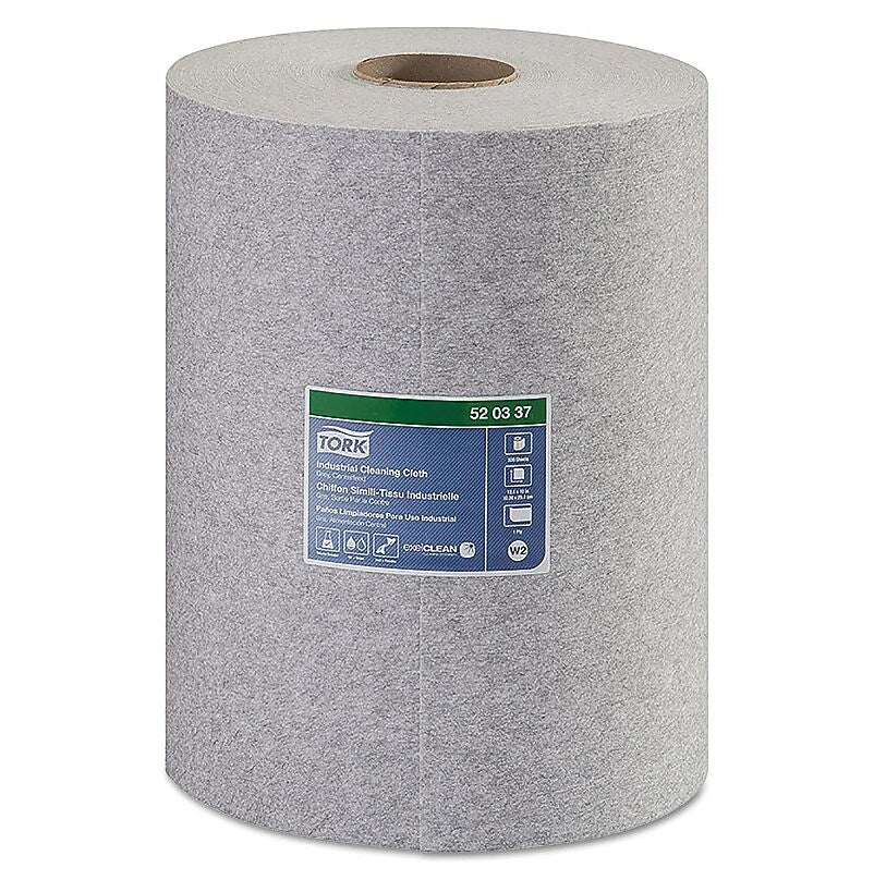 Tork Synthetic Fiber Cleaning Cloths, 15.16" x 12.6", Gray, 9.109 lbs., 55 Cloths/Pack, 8/Carton (TRK520350)