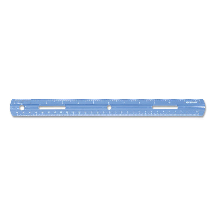 Plastic Ruler, Standard/metric, 12" (30 Cm) Long, Assorted Translucent Colors