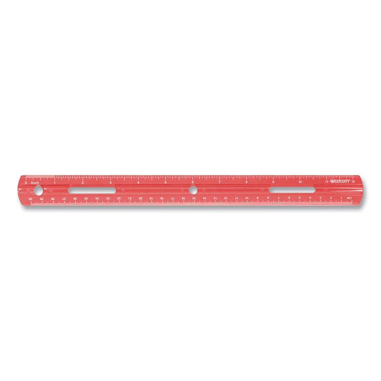 Plastic Ruler, Standard/metric, 12" (30 Cm) Long, Assorted Translucent Colors
