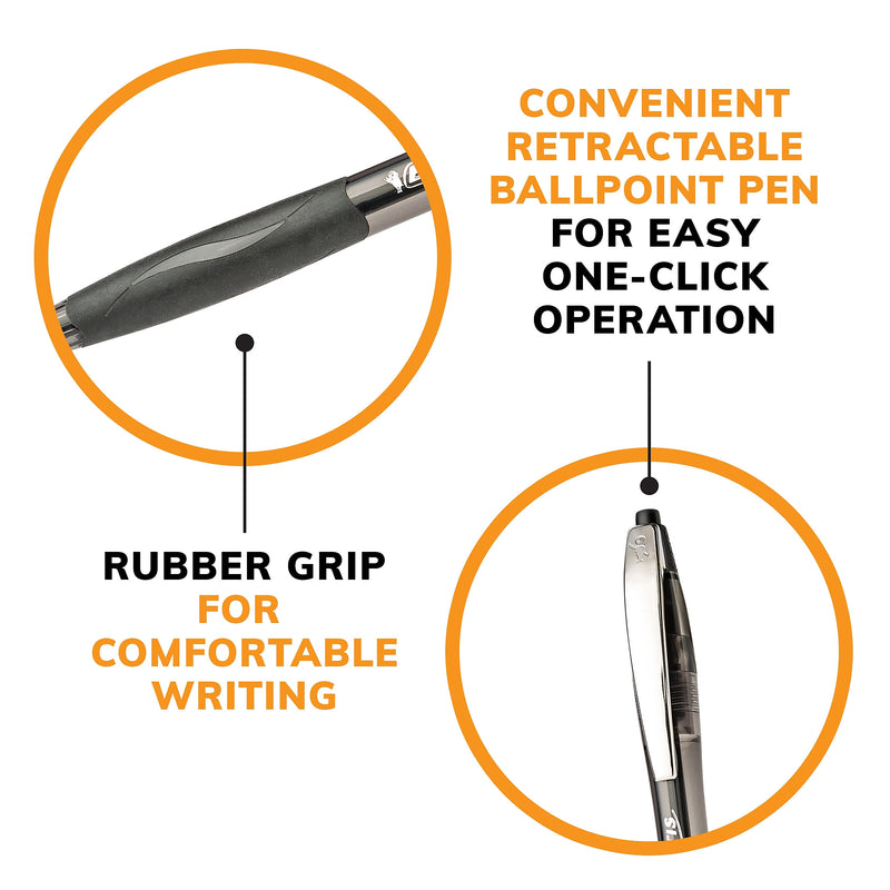 BIC Glide Retractable Ballpoint Pen, Medium Point, 1.0mm, Black Ink, Dozen (14347/VCG11BK)