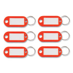 Key Tags Label Window, 0.88 X 0.19 X 2, Red, 6/pack