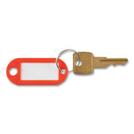 Key Tags Label Window, 0.88 X 0.19 X 2, Red, 6/pack
