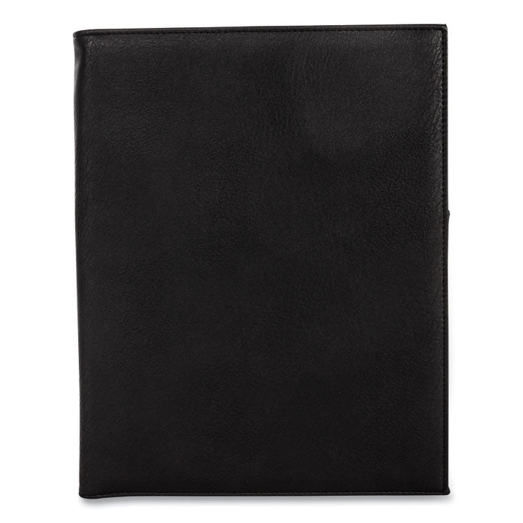 Faux-Leather Padfolio, 9 X 12 Pad, 9.75 X 12.5, Black