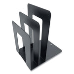 Steel Bookend with Sorter, Contemporary Style, Nonskid Base, 5 x 7 x 8, Black