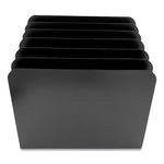 Steel Vertical File Organizer, Inclined, 6 Sections, Letter Size Files, 8 X 11 X 10.25, Black
