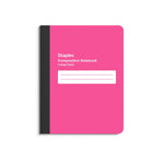 Staples Poly Composition Notebook, 7.5" x 9.75", College Ruled, 80 Sheets, Pink (ST55084)