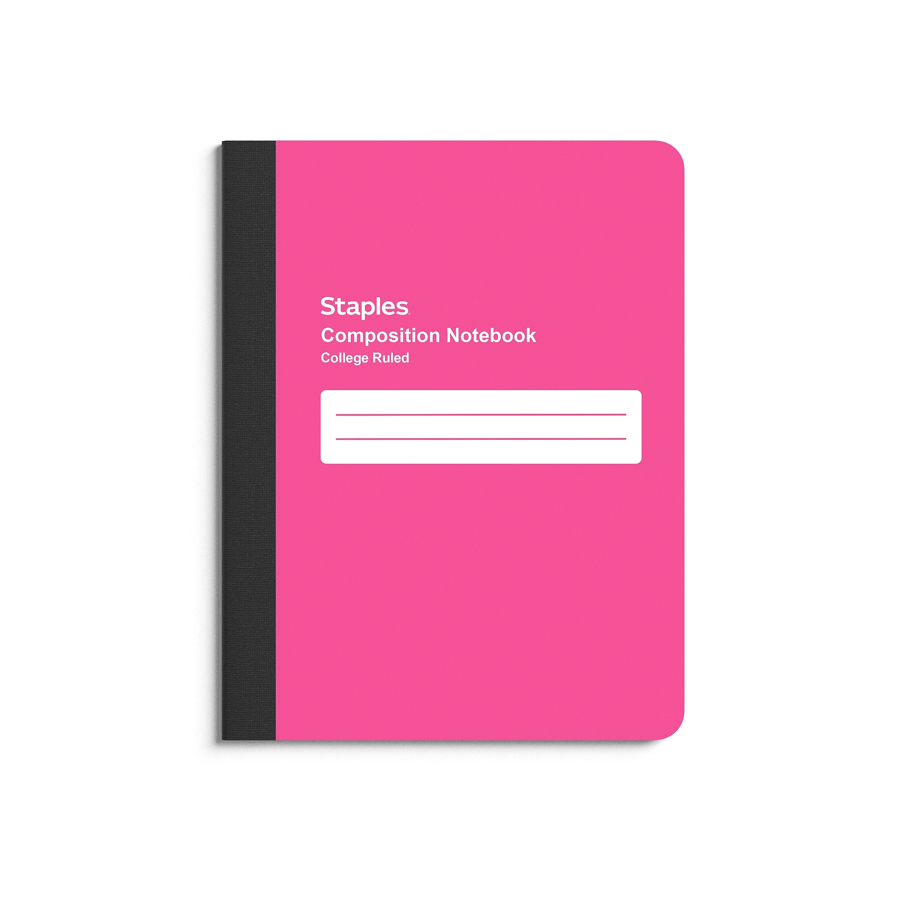 Staples Poly Composition Notebook, 7.5" x 9.75", College Ruled, 80 Sheets, Pink (ST55084)