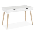 Alera Scandinavian Writing Desk, 47.24" x 23.62" x 29.53", White/Beigewood (ALEWSS4824WB)
