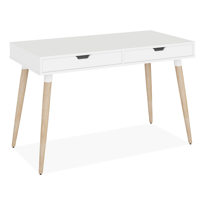 Alera Scandinavian Writing Desk, 47.24" x 23.62" x 29.53", White/Beigewood (ALEWSS4824WB)