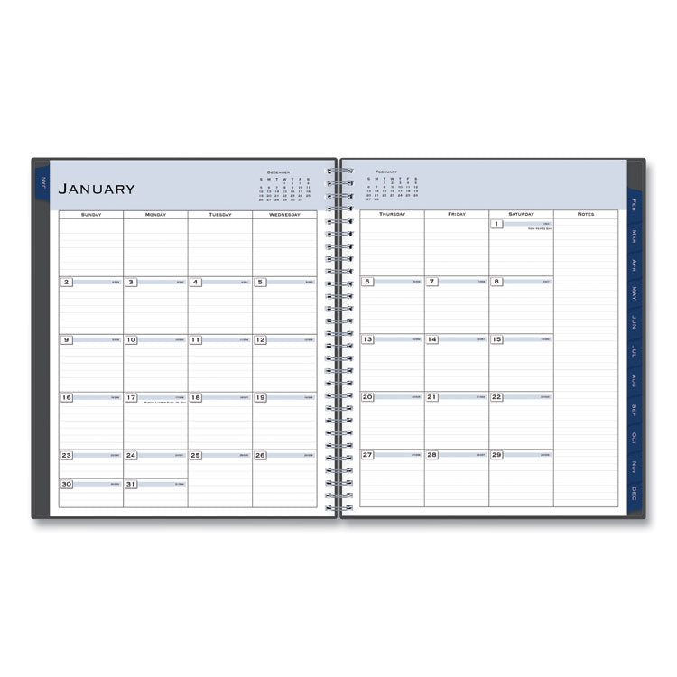 Passages Monthly Planner, 10 x 8, Charcoal Cover, 12-Month (Jan to Dec): 2025