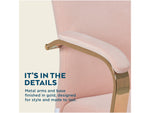 Thomasville Furniture Jolie Ergonomic Fabric Swivel Desk Chair, Blush (60068-BLSH)