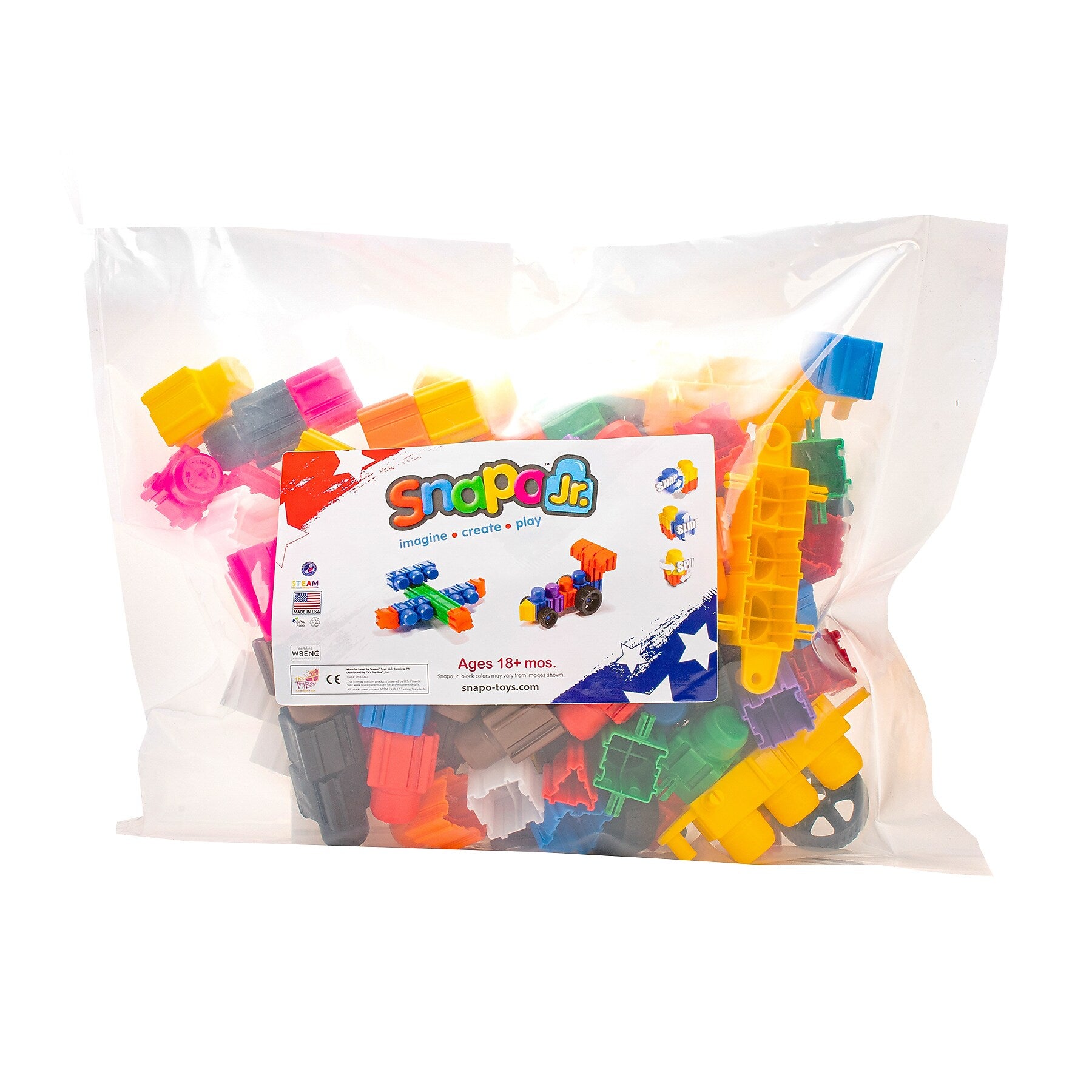Snapo Jr. Building Blocks Mega Builders Kit, 125 Pieces/Set (SNP32125)