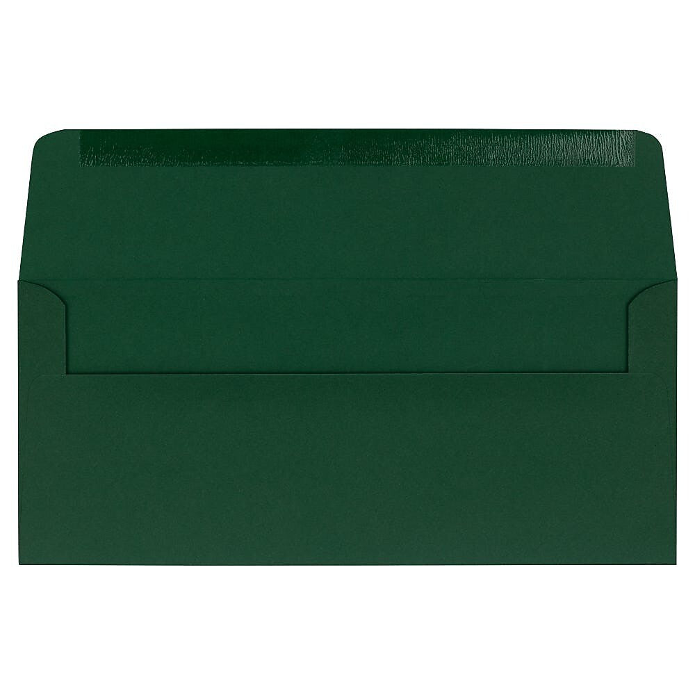 JAM Paper #10 Booklet Envelopes, 4 1/8" x 9 1/2", Dark Green, 100/Pack (21514959d)