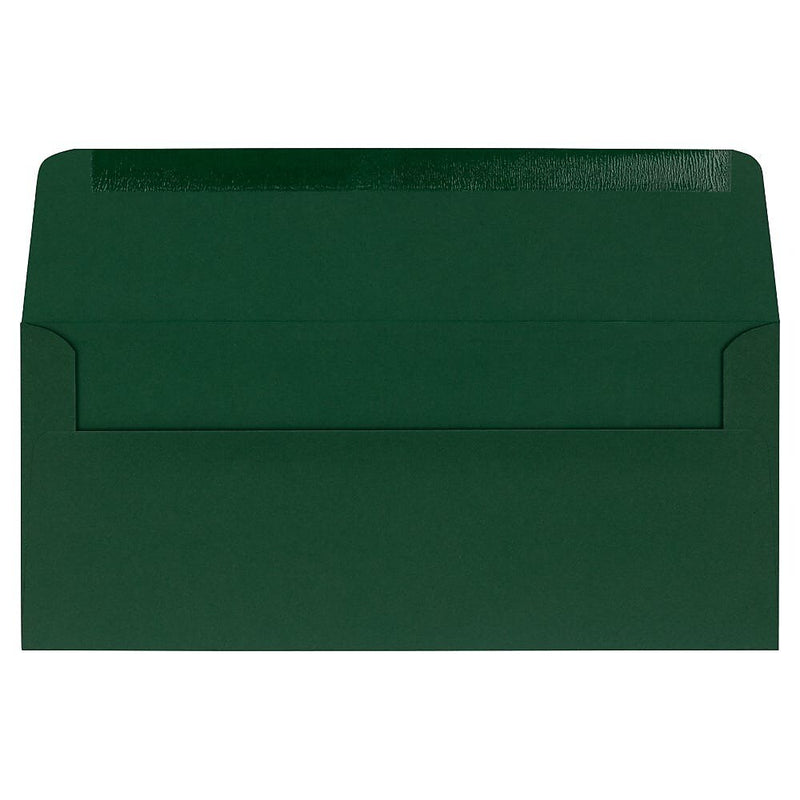 JAM Paper #10 Booklet Envelopes, 4 1/8" x 9 1/2", Dark Green, 100/Pack (21514959d)