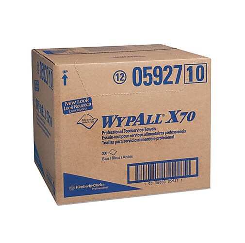WypAll X70 Fabric Food Service Towels, Blue, 300 Towels/Pack (KCC05927)