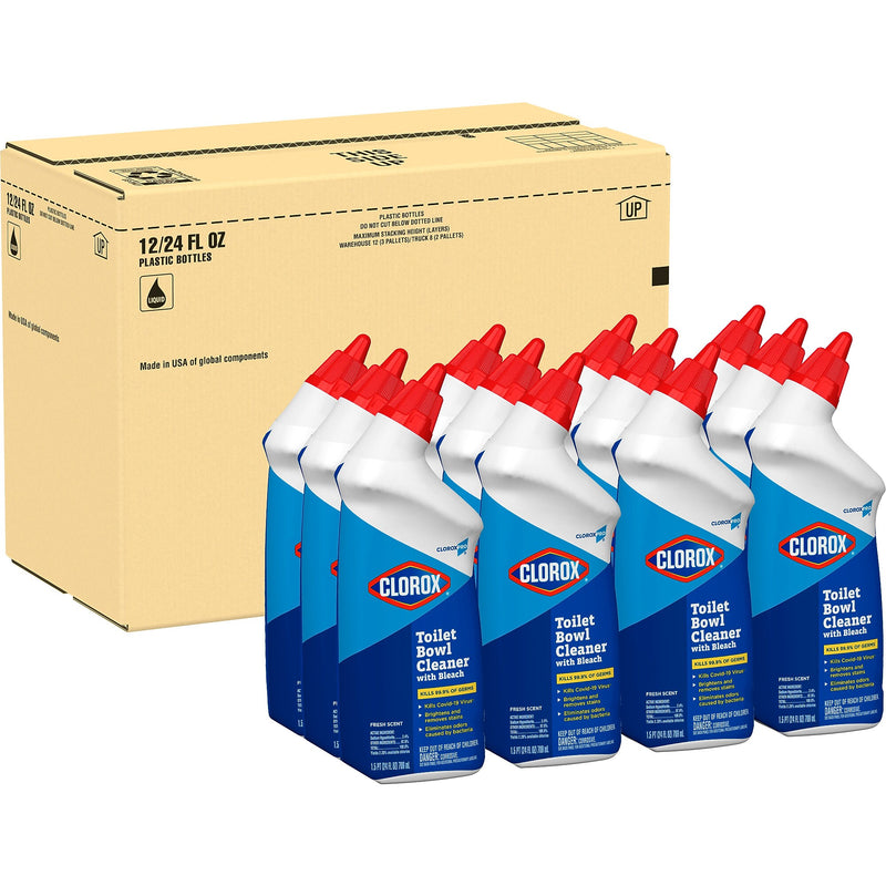 CloroxPro Toilet Bowl Cleaner with Bleach, Fresh Scent, 24 fl. oz., 12/Carton (00031)