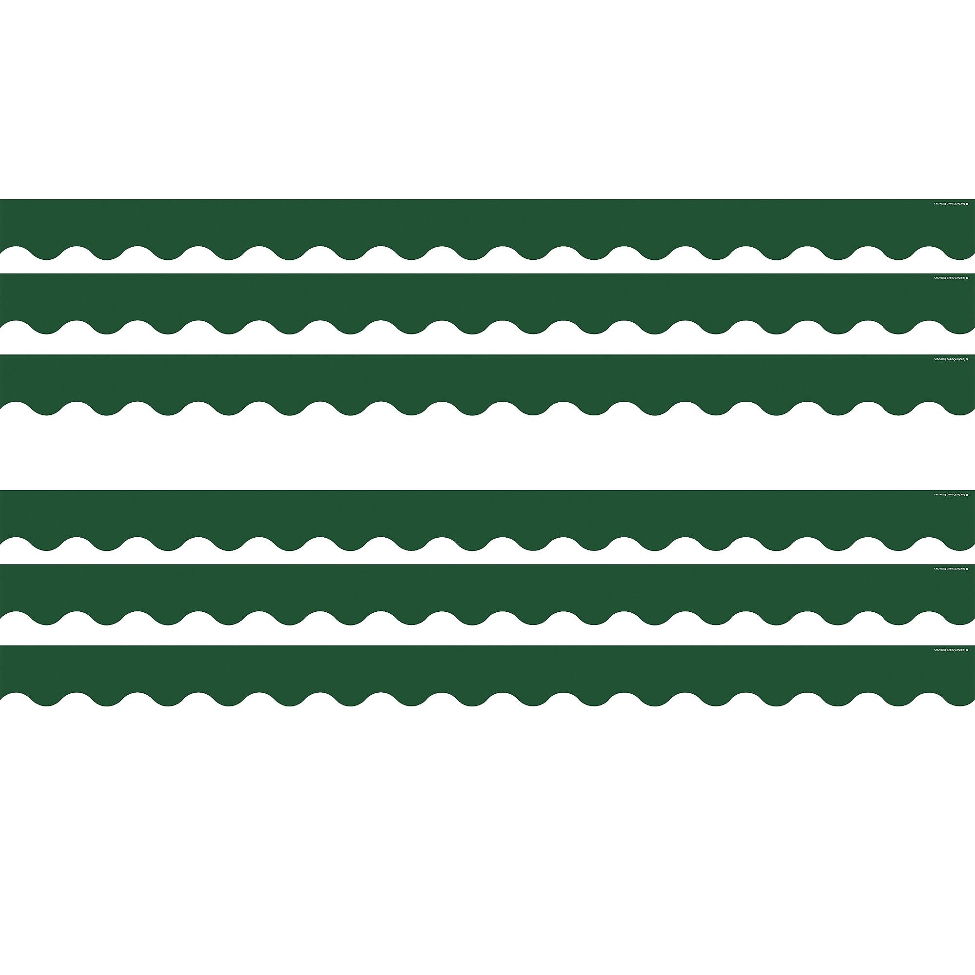 Teacher Created Resources Border Trim, 2.19" x 2.92', Pine Green Scalloped, 12/Pack, 6 Packs/Bundle (TCR9239-6)