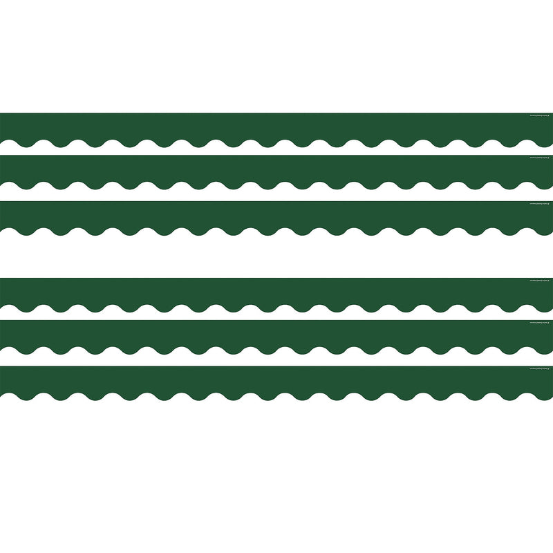 Teacher Created Resources Border Trim, 2.19" x 2.92', Pine Green Scalloped, 12/Pack, 6 Packs/Bundle (TCR9239-6)