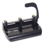 32-Sheet Heavy-Duty Two-Three-Hole Punch With Lever Handle, 9/32" Holes, Black
