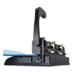 32-Sheet Heavy-Duty Two-Three-Hole Punch With Lever Handle, 9/32" Holes, Black