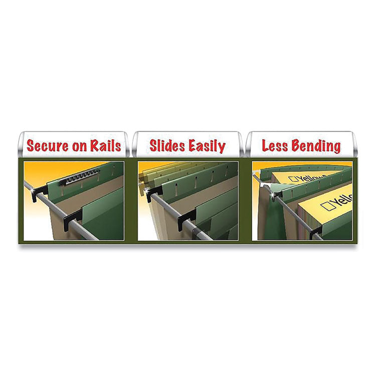 SureHook Hanging Pocket File, Legal Size, 1/5-Cut Tabs, Standard Green, 4/Pack