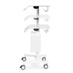 Luxor Vitalize Mobile 4-Wheel Healthcare Laptop Cart with Storage and Glove Dispenser Compartment, White (MCWS001)