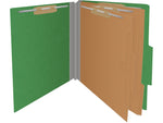 Medical Arts Press Pressboard Classification Folder, 2-Dividers, 2" Expansion, Letter Size, Moss Green, 10/Box