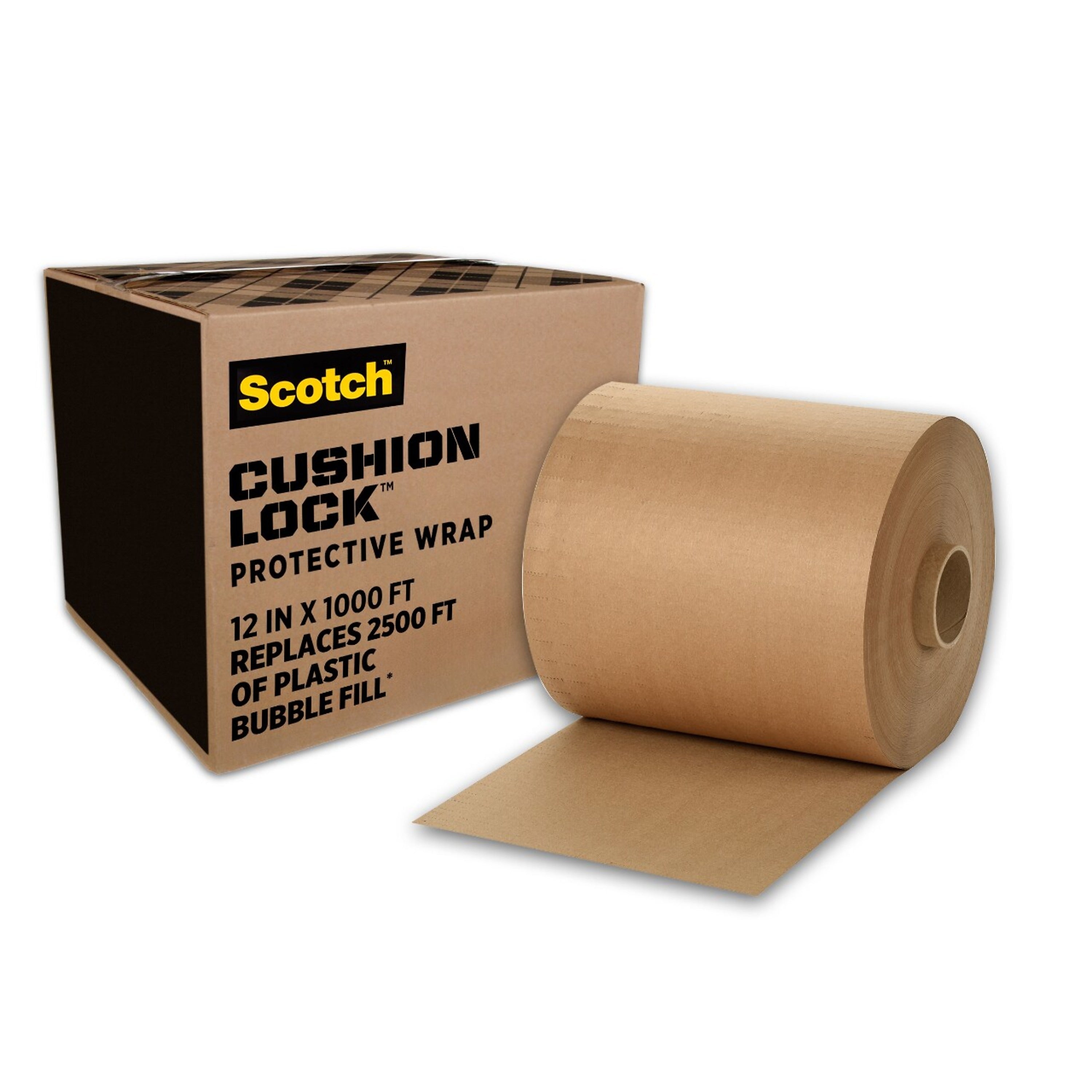 Scotch Cushion Lock  Protective Wrap, Tan, 12" x 1000 ft (PCW-121000)
