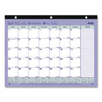 Academic 13-Month Binder-Insertable Desk Pad Calendar, 11 x 8.5, White/Blue/Green Sheets, 13-Month: July 2025 to July 2026