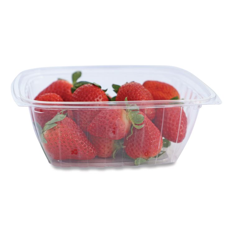 PLA Rectangular Deli Containers, 32 oz, 6.1 x 7.6 x 2.8, Clear, Plastic, 600/Carton