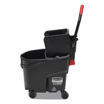 Wavebrake 2.0 Bucket/wringer Combos, Side-Press, 35 Qt, Plastic, Black