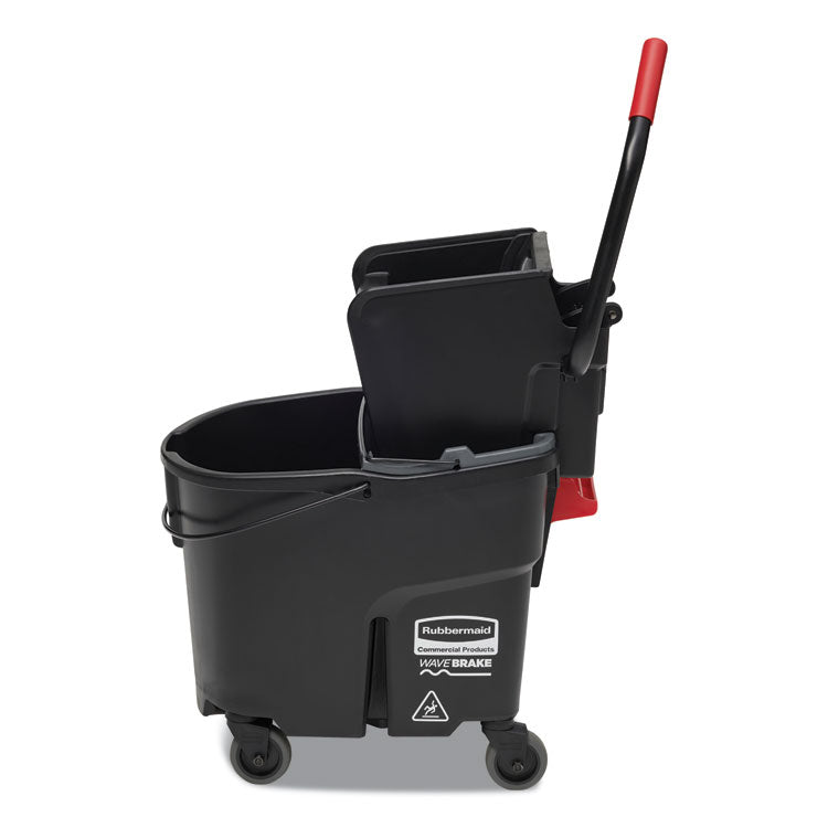 Wavebrake 2.0 Bucket/wringer Combos, Side-Press, 35 Qt, Plastic, Black
