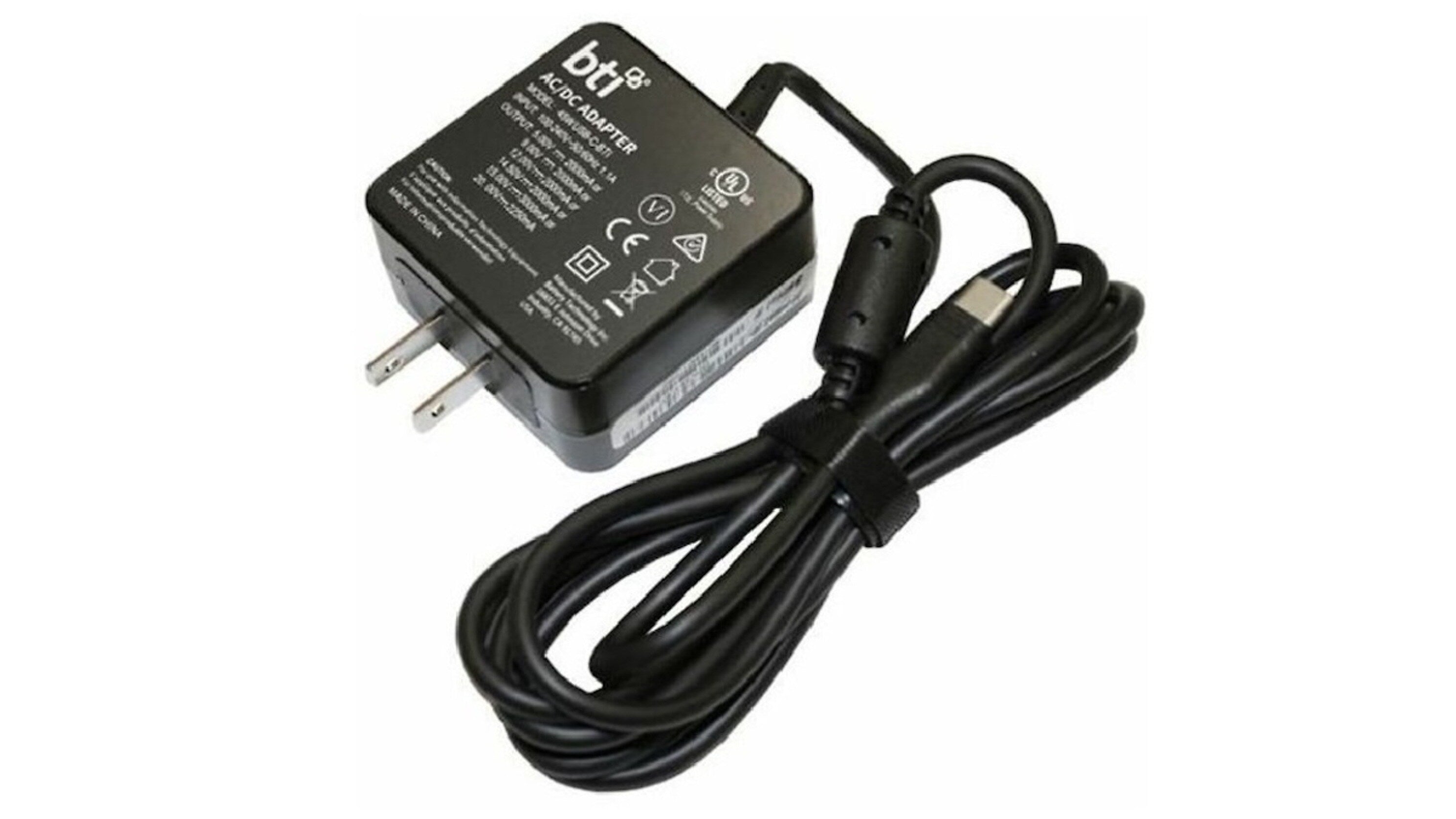 BTI 45W Type-C Laptop Adapter & Charger for Lenovo, Black (5A10W86307-BTI)