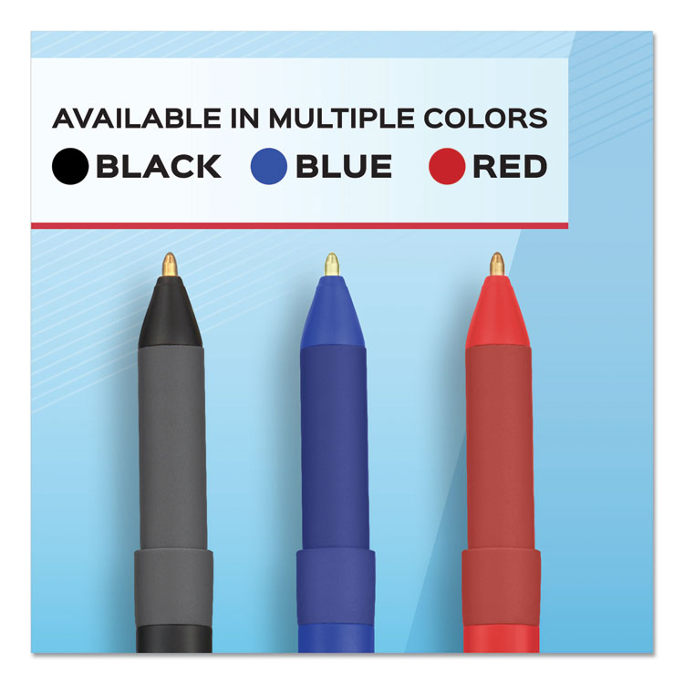 Write Bros. Grip Ballpoint Pen, Stick, Medium 1 Mm, Blue Ink, Blue Barrel, Dozen