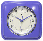 Infinity Instruments Square Retro Periwinkle Wall Clock, 9.25" (13228VP-4103)
