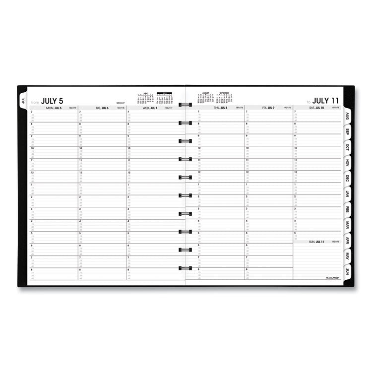 Move-A-Page Academic Weekly/Monthly Planners, 11 x 9, Black Cover, 12-Month (July to June): 2025 to 2026
