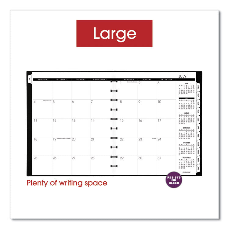 Move-A-Page Academic Weekly/Monthly Planners, 11 x 9, Black Cover, 12-Month (July to June): 2025 to 2026