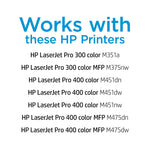 HP 305A Cyan/Magenta/Yellow Standard Yield Toner Cartridge, Prints Up to 2,600 Pages (CF370AM)