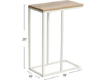 Household Essentials Jamestown 10"W x 18"D Laminate End Table, Coastal Oak/White (8229-1)