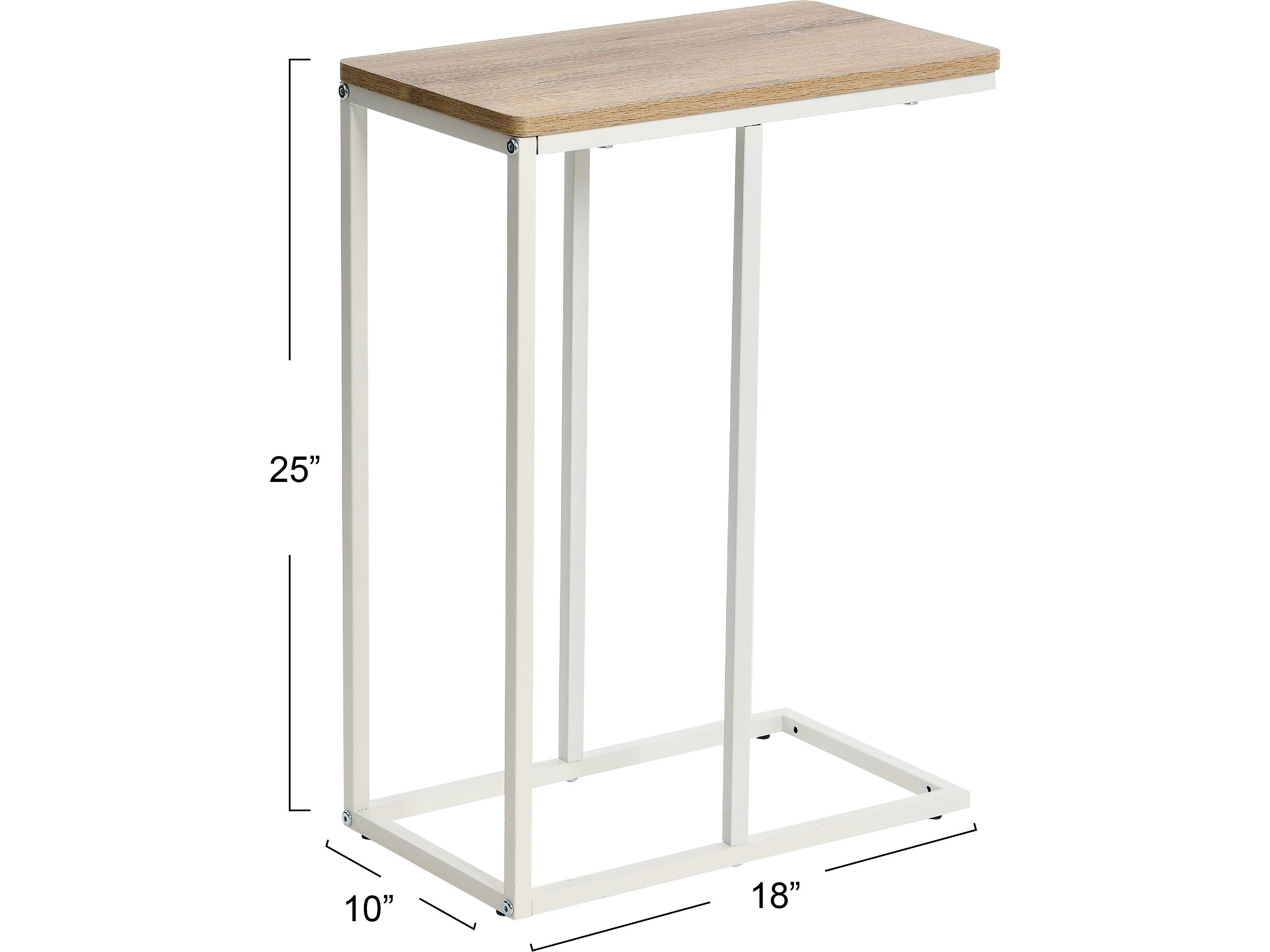 Household Essentials Jamestown 10"W x 18"D Laminate End Table, Coastal Oak/White (8229-1)