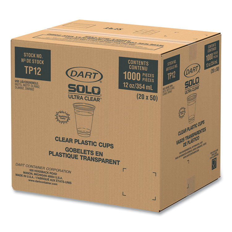Ultra Clear PET Cups, Practical Fill, 12 oz to 14 oz, Plastic, 50/Bag, 20 Bags/Carton