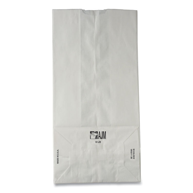 Grocery Paper Bags, 6# Size, 35# Basis Weight, 5.88" x 3.63" x 11", White, 500/Bundle