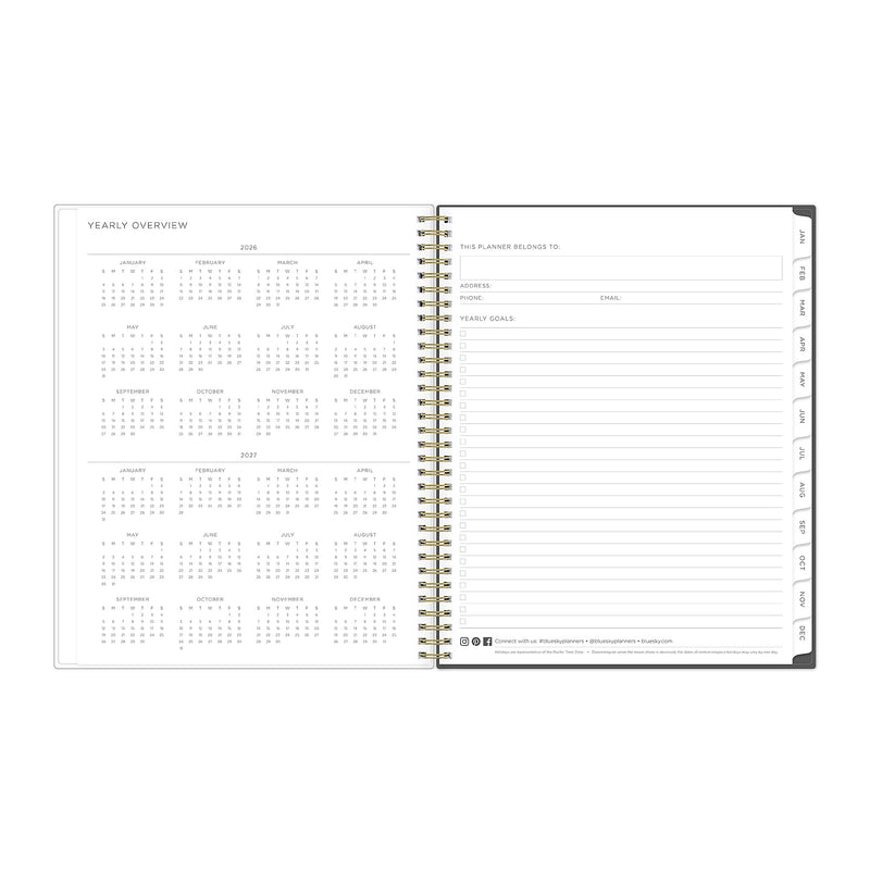 Planning Calendar KV Midnight Garden PP 5x8 RY26 Wkly/Mthly Safety Wirebound -