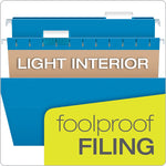 Pendaflex Recycled Hanging File Folders, 1/5 Tab, Letter Size, Blue, 25/Box (81603)