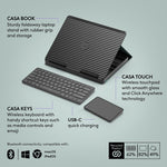 Logitech 4.41" x 11.02" Plastic Adjustable Casa Pop-Up Desk Work From Home Kit with Laptop Stand, Classic Chic (920-011236)
