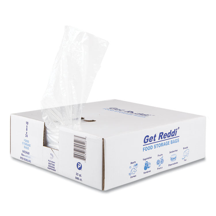 Food Bags, 5.5 gal, 10" x 8" x 24", Clear, 500/Carton
