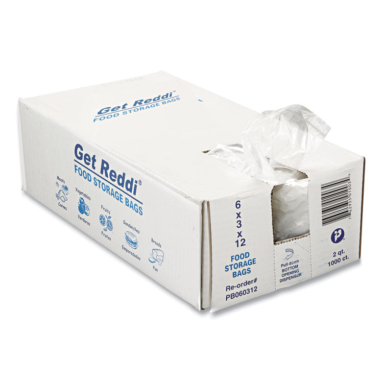 Food Bags, 64 oz, 6" x 3" x 12", Clear, 1,000/Carton