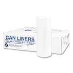 High-Density Commercial Can Liner Value Pack, 60 gal, 19 mic, 38" x 58", Clear, Interleaved Roll, 25 Bags/Roll, 6 Rolls/CT