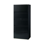 Hirsh Industries® Lateral File Cabinet, 5 Letter/Legal/A4-Size File Drawers, Black, 30 x 18.62 x 67.62